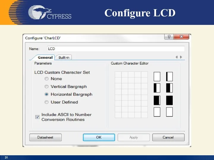 Configure LCD