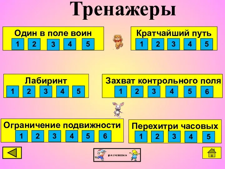 Кратчайший путь Один в поле воин Тренажеры 1 2 3 4