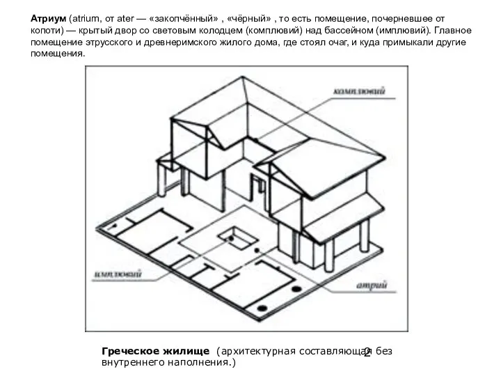 Атриум (atrium, от ater — «закопчённый» , «чёрный» , то есть