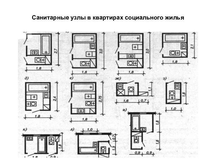 Санитарные узлы в квартирах социального жилья