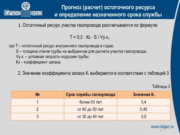 Прогноз (расчет) остаточного ресурса и определение назначенного срока службы Остаточный ресурс