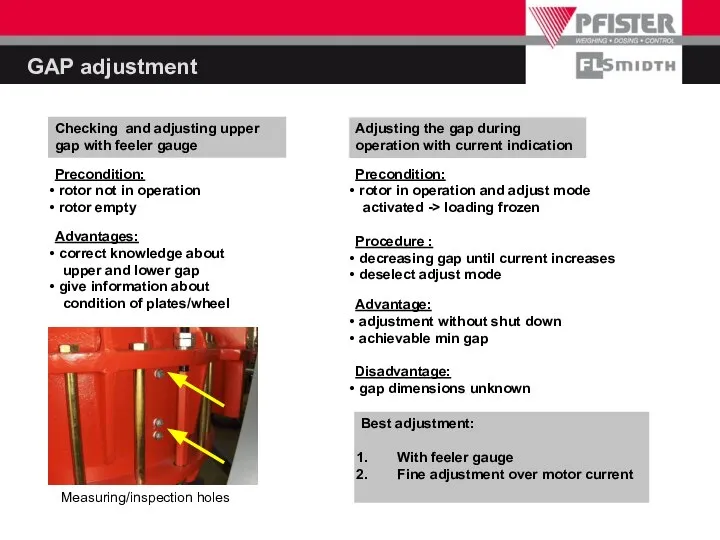 GAP adjustment Checking and adjusting upper gap with feeler gauge Precondition: