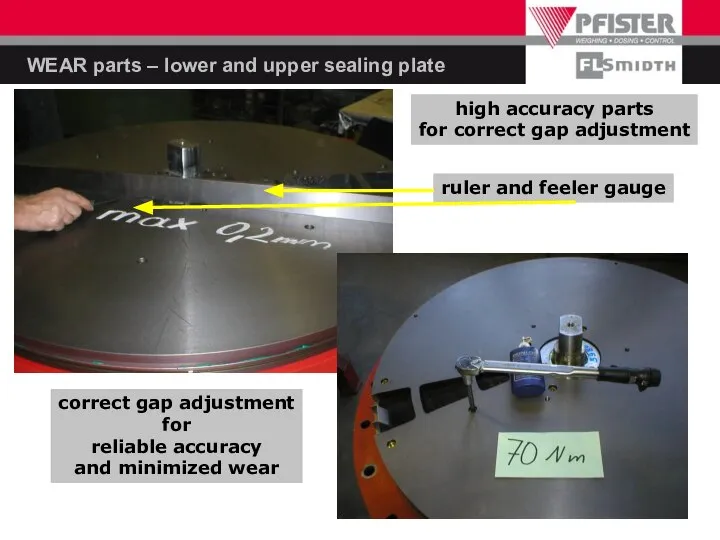 WEAR parts – lower and upper sealing plate high accuracy parts