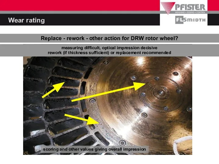 Wear rating Replace - rework - other action for DRW rotor