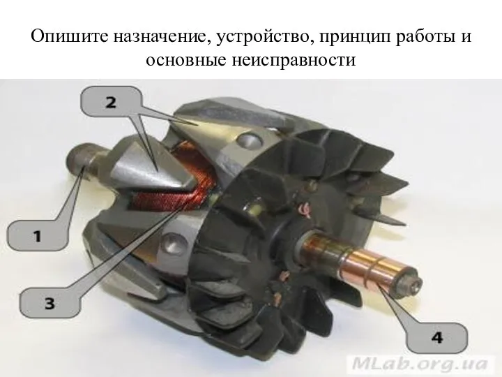 Опишите назначение, устройство, принцип работы и основные неисправности