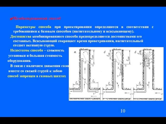 Комбинированный способ Параметры способа при проектировании определяются в соответствии с требованиями