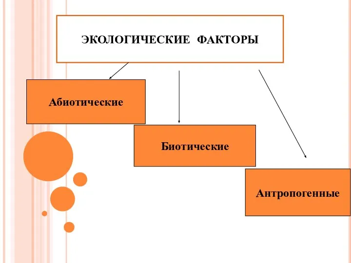 ЭКОЛОГИЧЕСКИЕ ФАКТОРЫ Абиотические Биотические Антропогенные