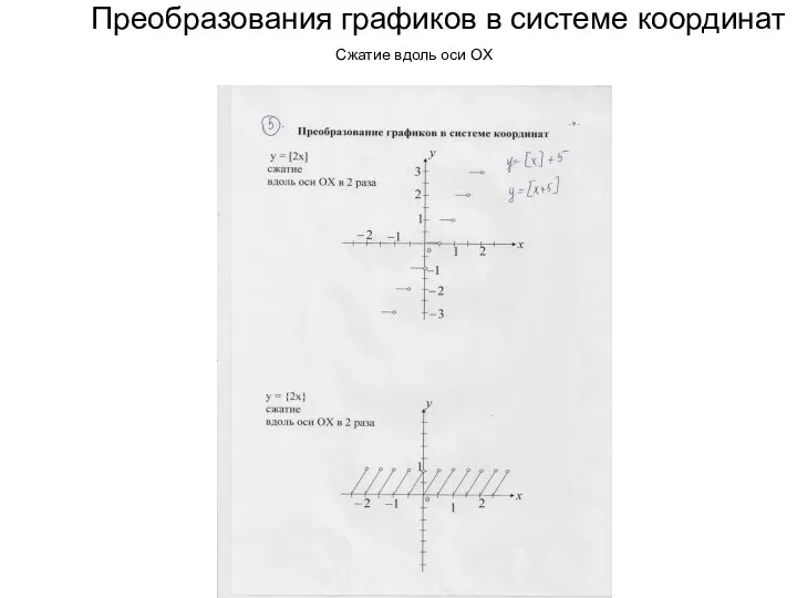 Преобразования графиков в системе координат Сжатие вдоль оси OX