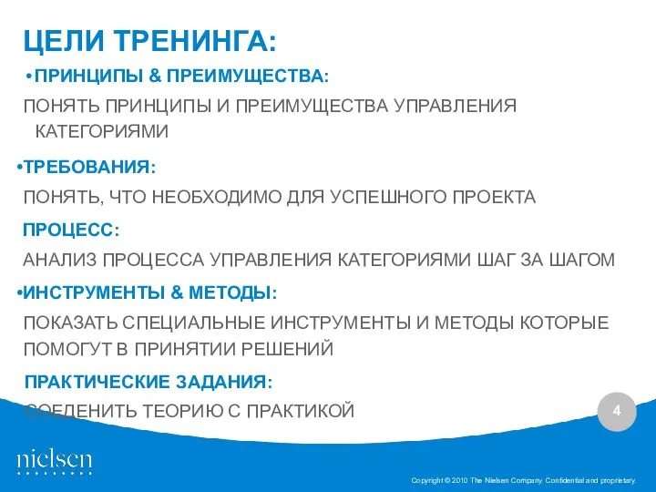 ЦЕЛИ ТРЕНИНГА: ПРИНЦИПЫ & ПРЕИМУЩЕСТВА: ПОНЯТЬ ПРИНЦИПЫ И ПРЕИМУЩЕСТВА УПРАВЛЕНИЯ КАТЕГОРИЯМИ