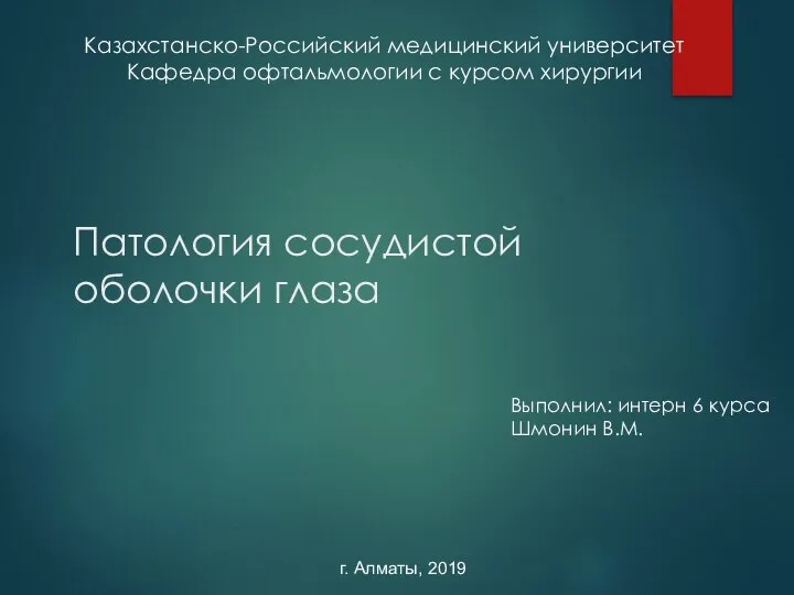 Патология сосудистой оболочки глаза