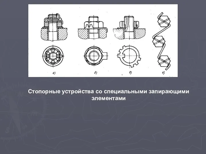 Стопорные устройства со специальными запирающими элементами