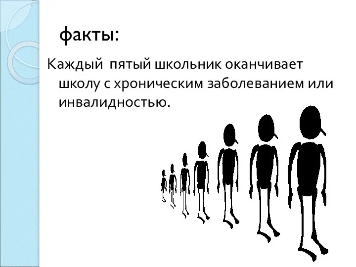 факты: Каждый пятый школьник оканчивает школу с хроническим заболеванием или инвалидностью.