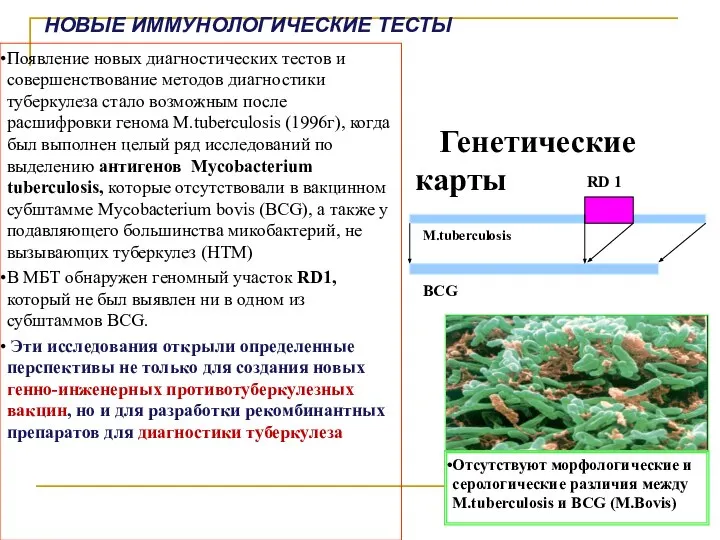 НОВЫЕ ИММУНОЛОГИЧЕСКИЕ ТЕСТЫ Появление новых диагностических тестов и совершенствование методов диагностики