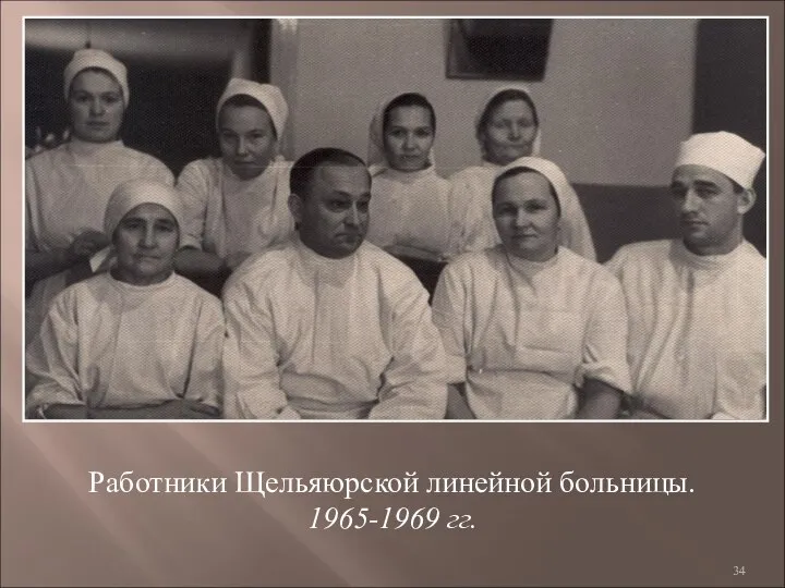 Работники Щельяюрской линейной больницы. 1965-1969 гг.