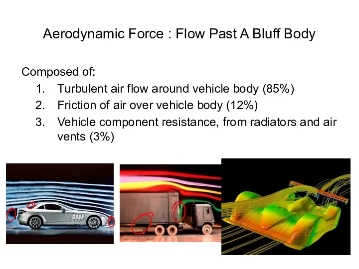 Aerodynamic Force : Flow Past A Bluff Body Composed of: Turbulent