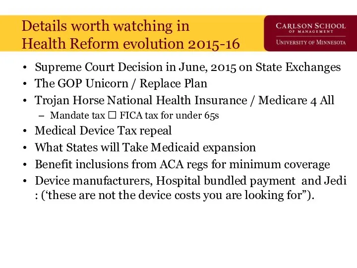 Supreme Court Decision in June, 2015 on State Exchanges The GOP