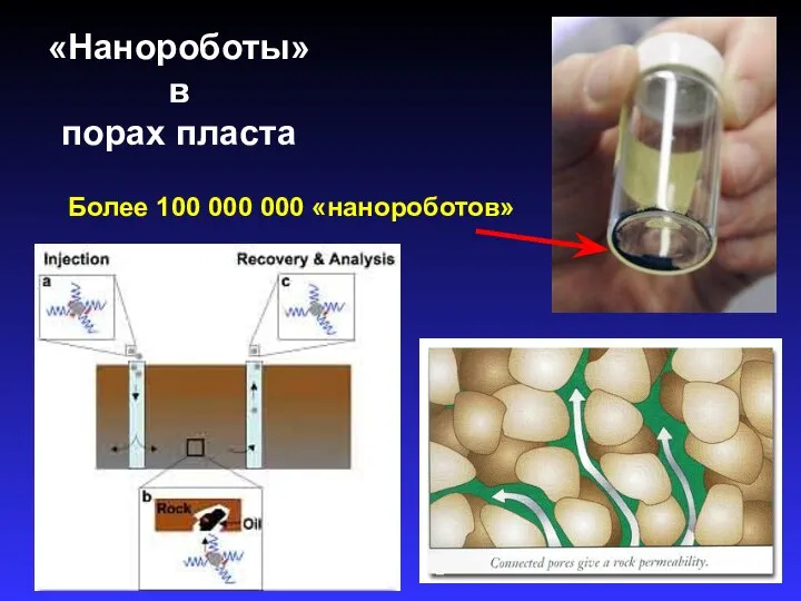 «Нанороботы» в порах пласта Более 100 000 000 «нанороботов»