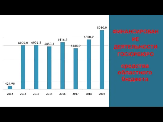 ФИНАНСИРОВАНИЕ ДЕЯТЕЛЬНОСТИ ГОСЮРБЮРО средства областного бюджета