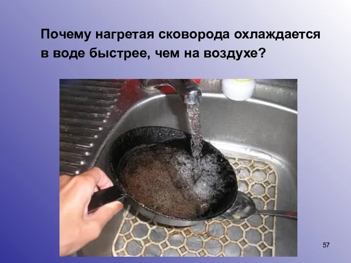 Почему нагретая сковорода охлаждается в воде быстрее, чем на воздухе?