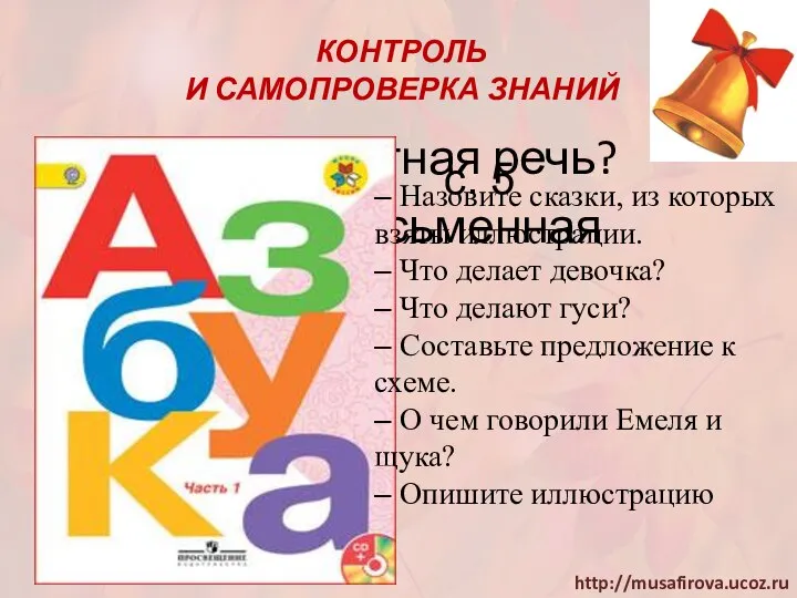 КОНТРОЛЬ И САМОПРОВЕРКА ЗНАНИЙ – Что такое устная речь? – Что