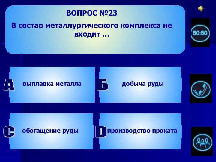 ВОПРОС №23 В состав металлургического комплекса не входит … А выплавка