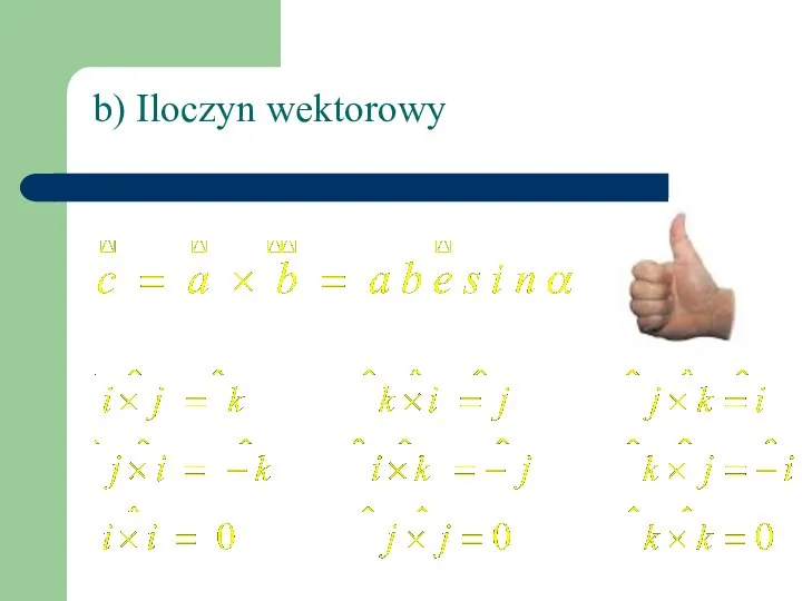 b) Iloczyn wektorowy