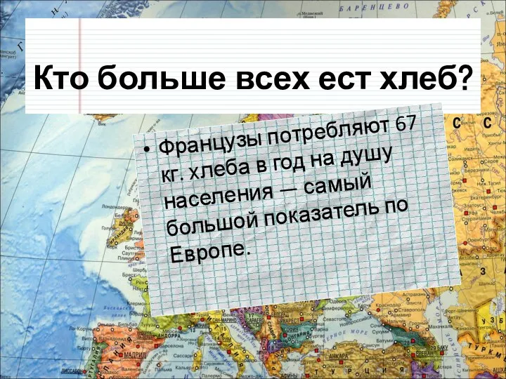 Кто больше всех ест хлеб? Французы потребляют 67 кг. хлеба в