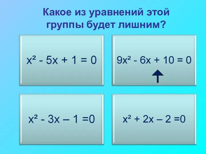 Какое из уравнений этой группы будет лишним?