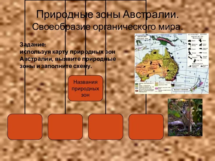 Природные зоны Австралии. Своеобразие органического мира. Задание: используя карту природных зон