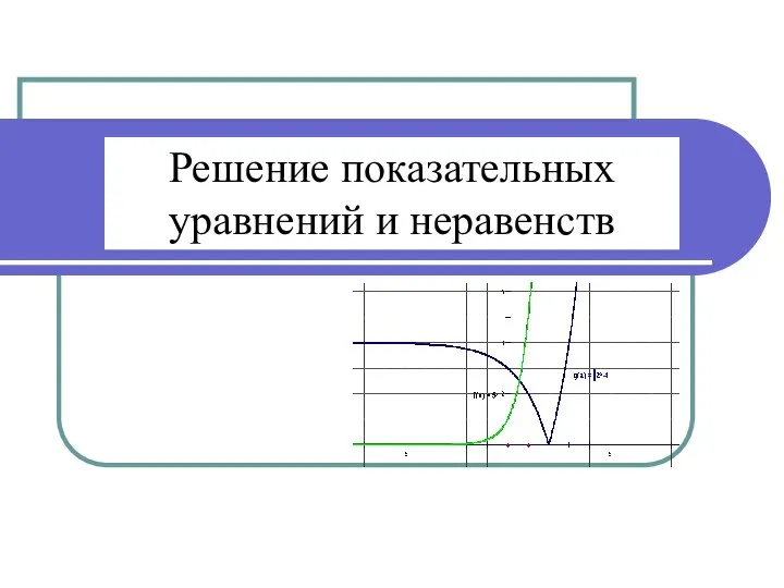 Решение показательных уравнений и неравенств