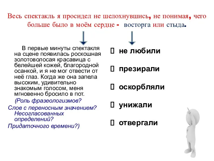 В первые минуты спектакля на сцене появилась роскошная золотоволосая красавица с