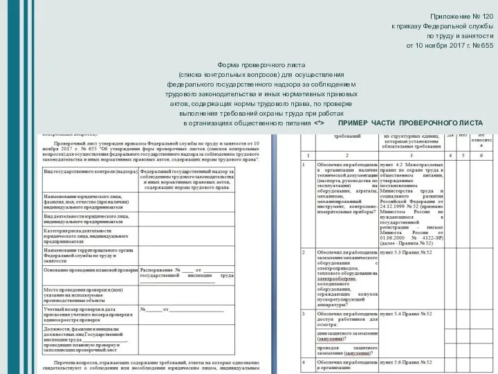 Приложение № 120 к приказу Федеральной службы по труду и занятости