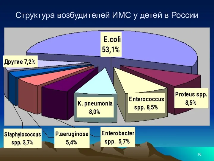 Структура возбудителей ИМС у детей в России