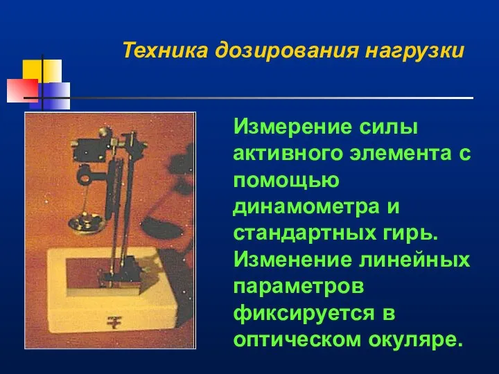 Измерение силы активного элемента с помощью динамометра и стандартных гирь. Изменение