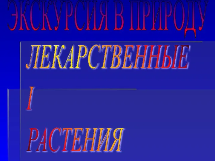 ЭКСКУРСИЯ В ПРИРОДУ ЛЕКАРСТВЕННЫЕ I РАСТЕНИЯ