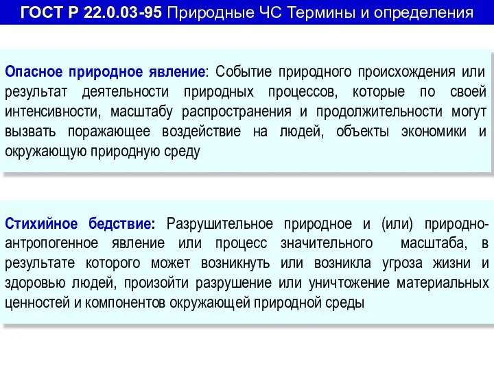 Стихийное бедствие: Разрушительное природное и (или) природно-антропогенное явление или процесс значительного