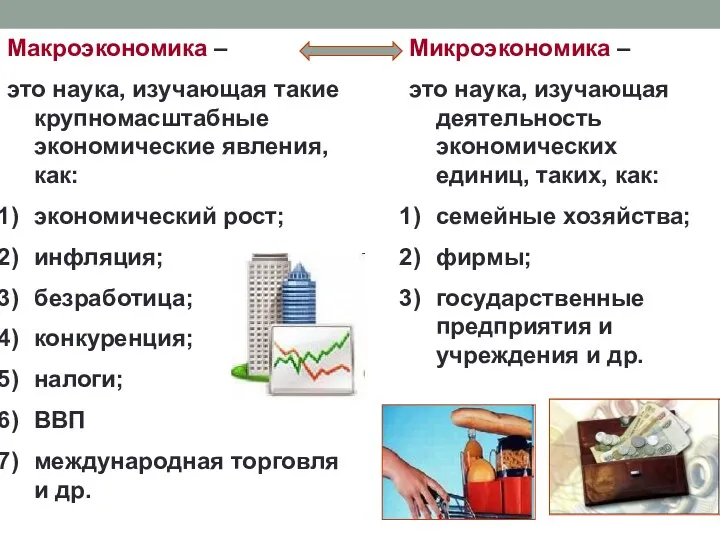 Макроэкономика – это наука, изучающая такие крупномасштабные экономические явления, как: экономический