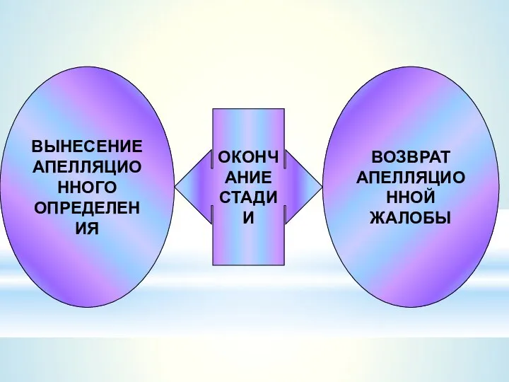 ОКОНЧАНИЕ СТАДИИ ВЫНЕСЕНИЕ АПЕЛЛЯЦИОННОГО ОПРЕДЕЛЕНИЯ ВОЗВРАТ АПЕЛЛЯЦИОННОЙ ЖАЛОБЫ