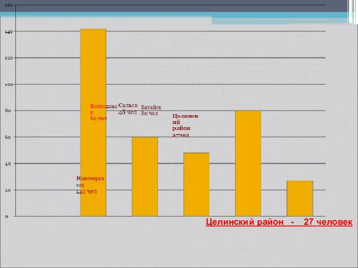Целинский район - 27 человек