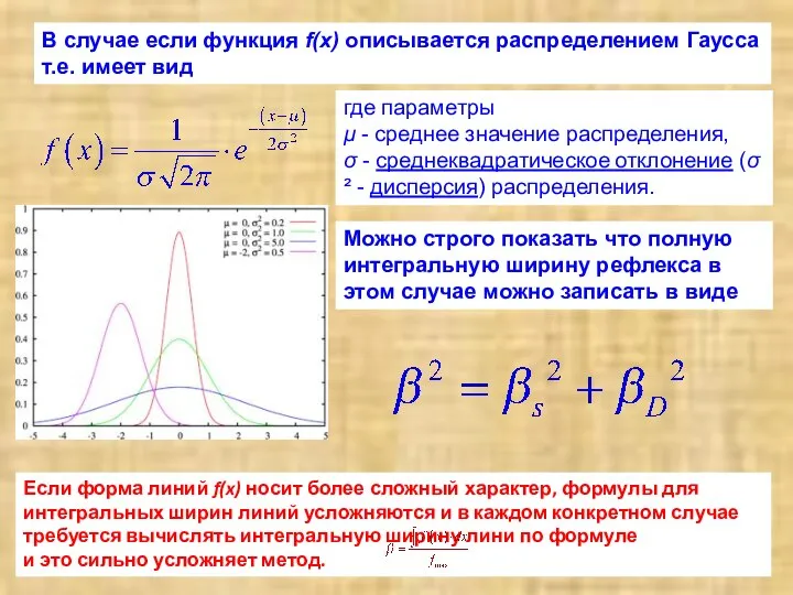 В случае если функция f(x) описывается распределением Гаусса т.е. имеет вид