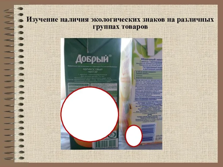 Изучение наличия экологических знаков на различных группах товаров