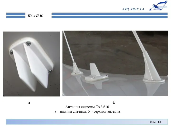 Стр.: ПК и ПАС АУЦ УВАУ ГА Антенны системы TAS 610