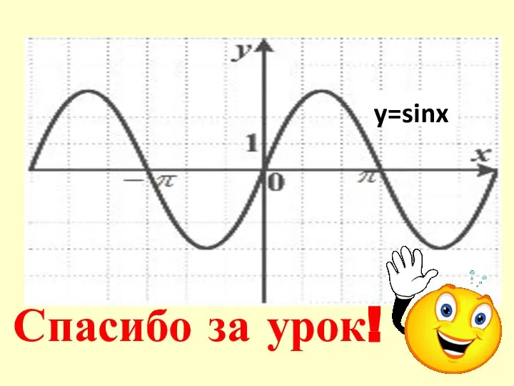 y=sinx Спасибо за урок!