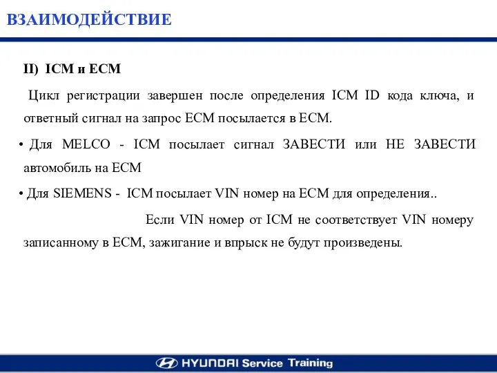 II) ICM и ECM Цикл регистрации завершен после определения ICM ID