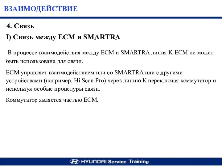 ВЗАИМОДЕЙСТВИЕ I) Cвязь между ECM и SMARTRA В процессе взаимодействия между