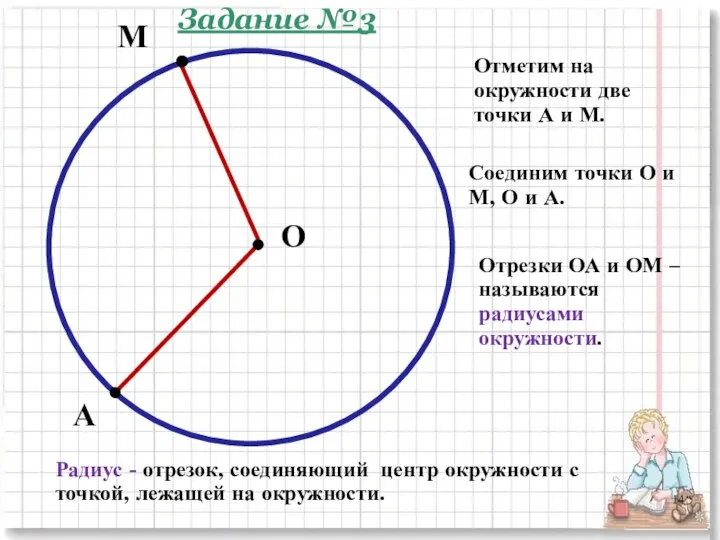 О М А Отметим на окружности две точки А и М.