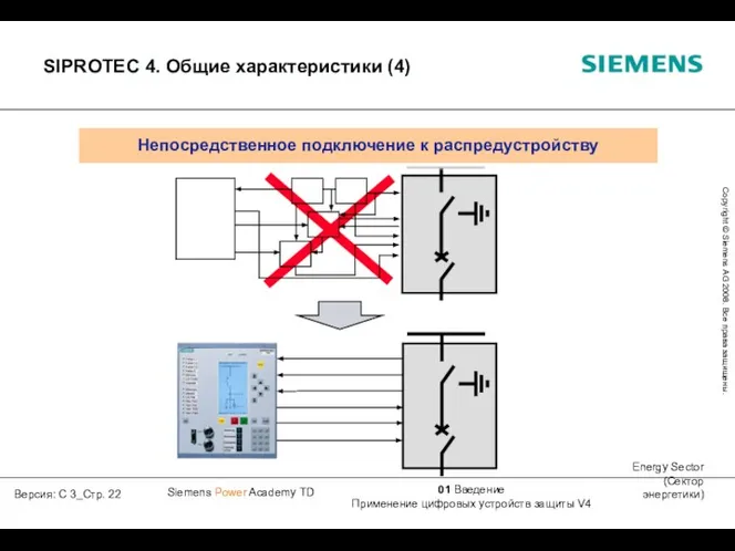 Непосредственное подключение к распредустройству SIPROTEC 4. Общие характеристики (4)