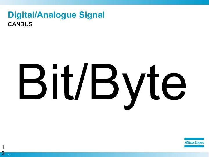 Digital/Analogue Signal CANBUS Bit/Byte