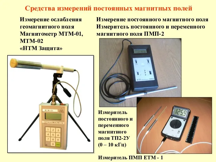 Измерение ослабления геомагнитного поля Магнитометр МТМ-01, МТМ-02 «НТМ Защита» Средства измерений