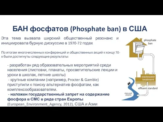 БАН фосфатов (Phosphate ban) в США Эта тема вызвала широкий общественный